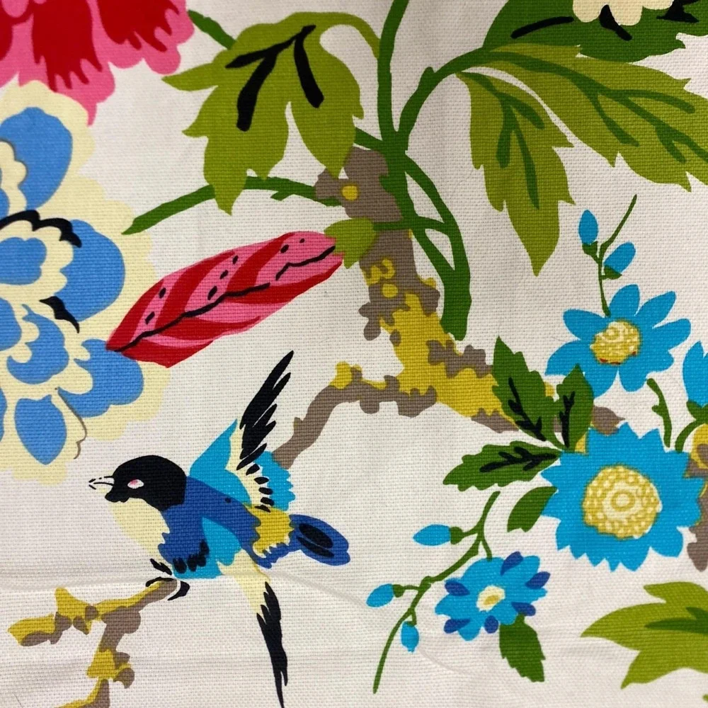 (1) Waverly Celeste Spring Birds Curtain Panel 50